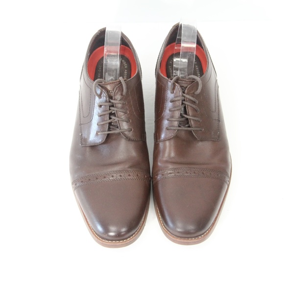 Rockport Mens Dress Shoes sz 12 Brown Leather Brogue Cap Toe Oxford main image 4